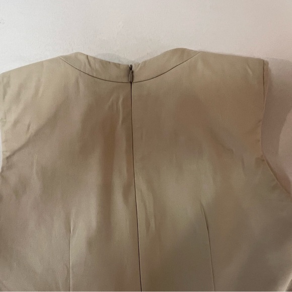 Hugo Boss Elegant Taupe Beige Structured Short Sleeveless Dress - 4 - Picture 7 of 13